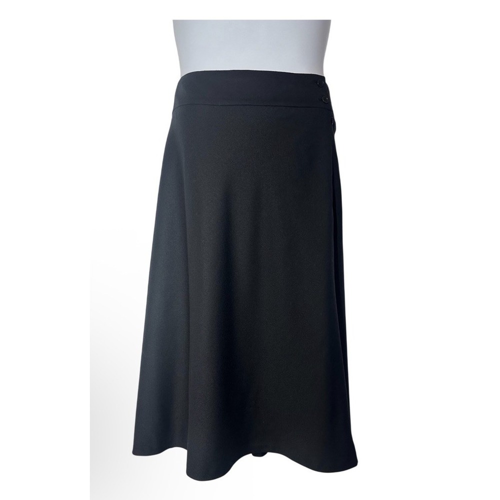 NWT! Talbots Women's Sz: 14 Wool Black Midi Minimalist Skirt